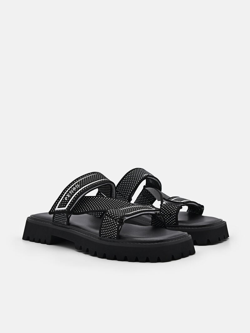 Pedro Ronni Knitted Sandals Women Flats Black | Q9Q-1574