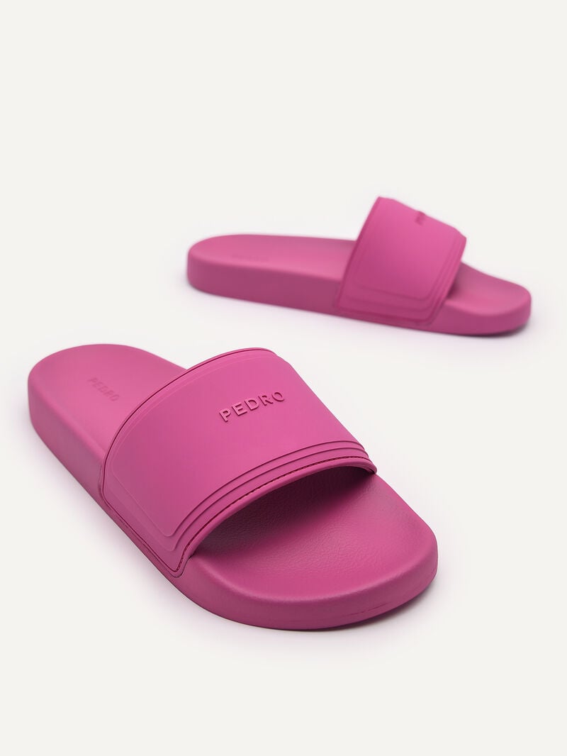 Pedro Rubber Slides Women Flats Berry | Q9Q-1570