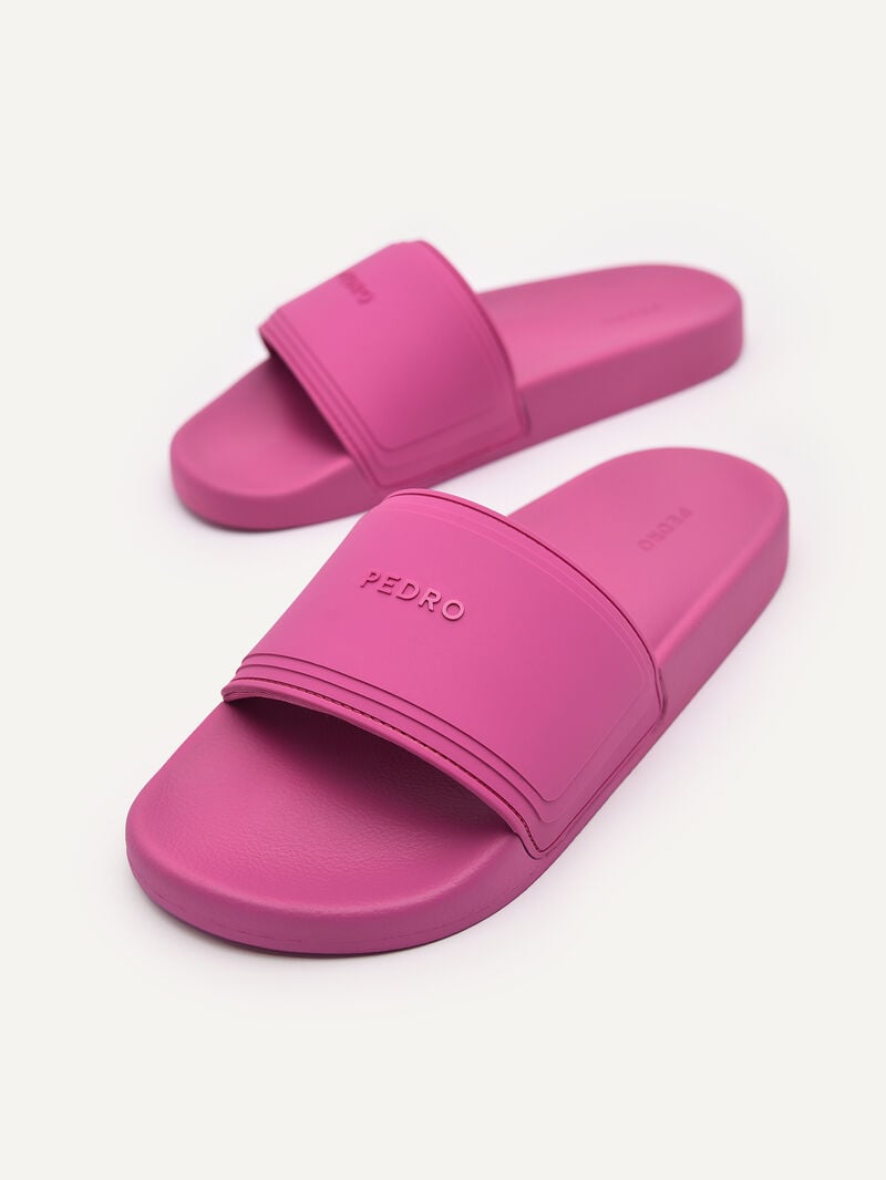 Pedro Rubber Slides Women Flats Berry | Q9Q-1570