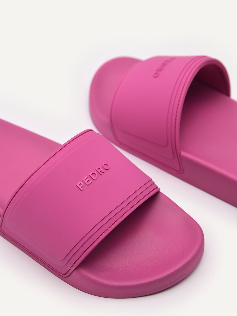 Pedro Rubber Slides Women Flats Berry | Q9Q-1570