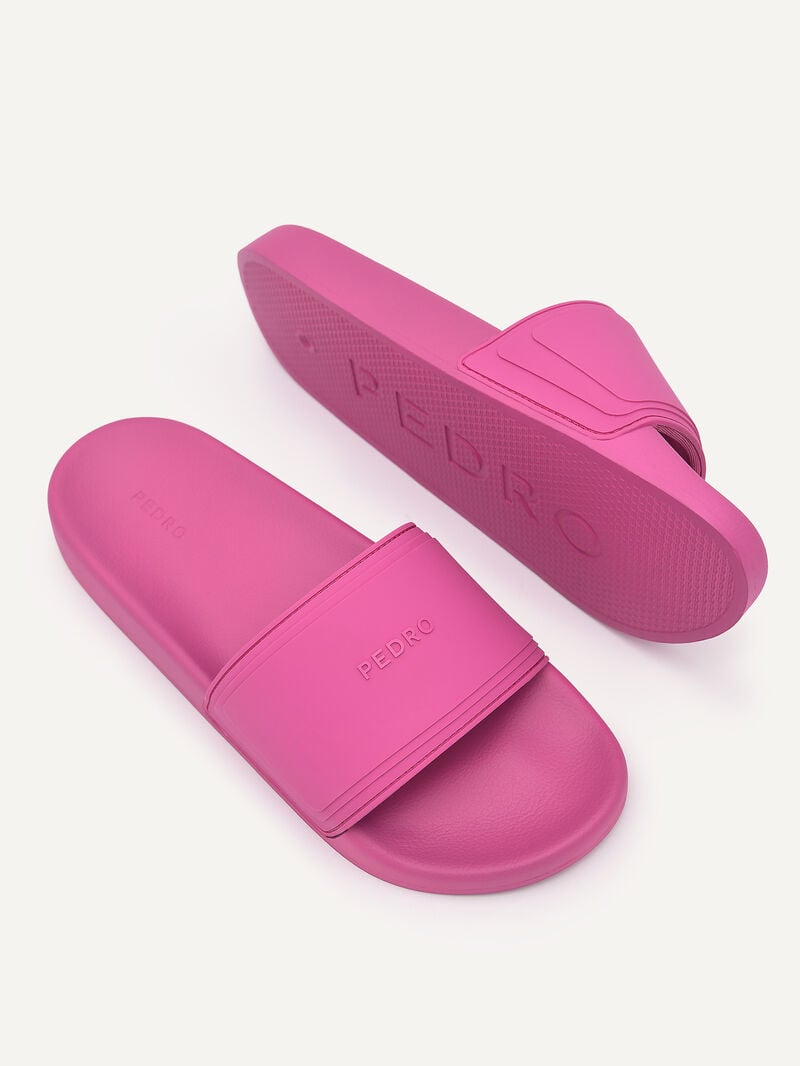 Pedro Rubber Slides Women Flats Berry | Q9Q-1570