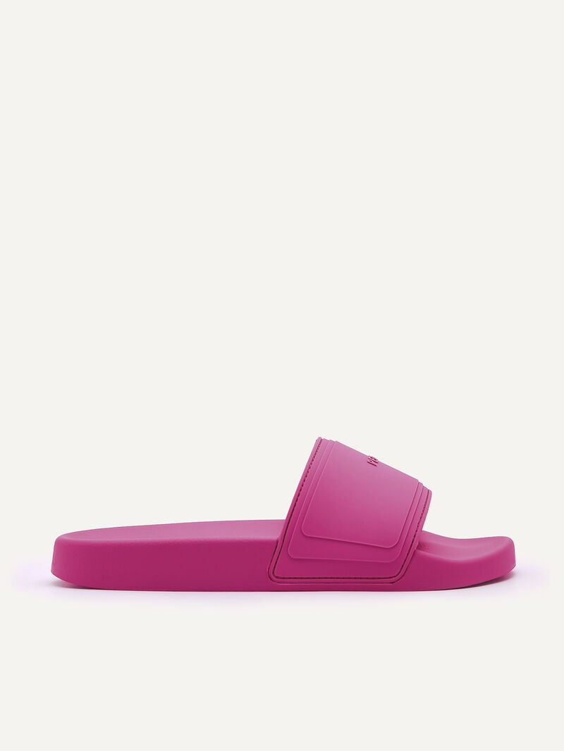 Pedro Rubber Slides Women Flats Berry | Q9Q-1570