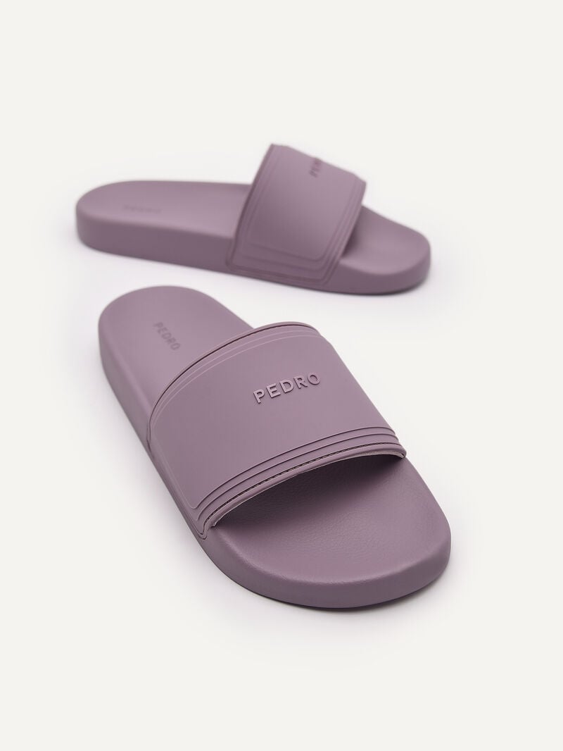 Pedro Rubber Slides Women Flats Lilac | Q9Q-1571