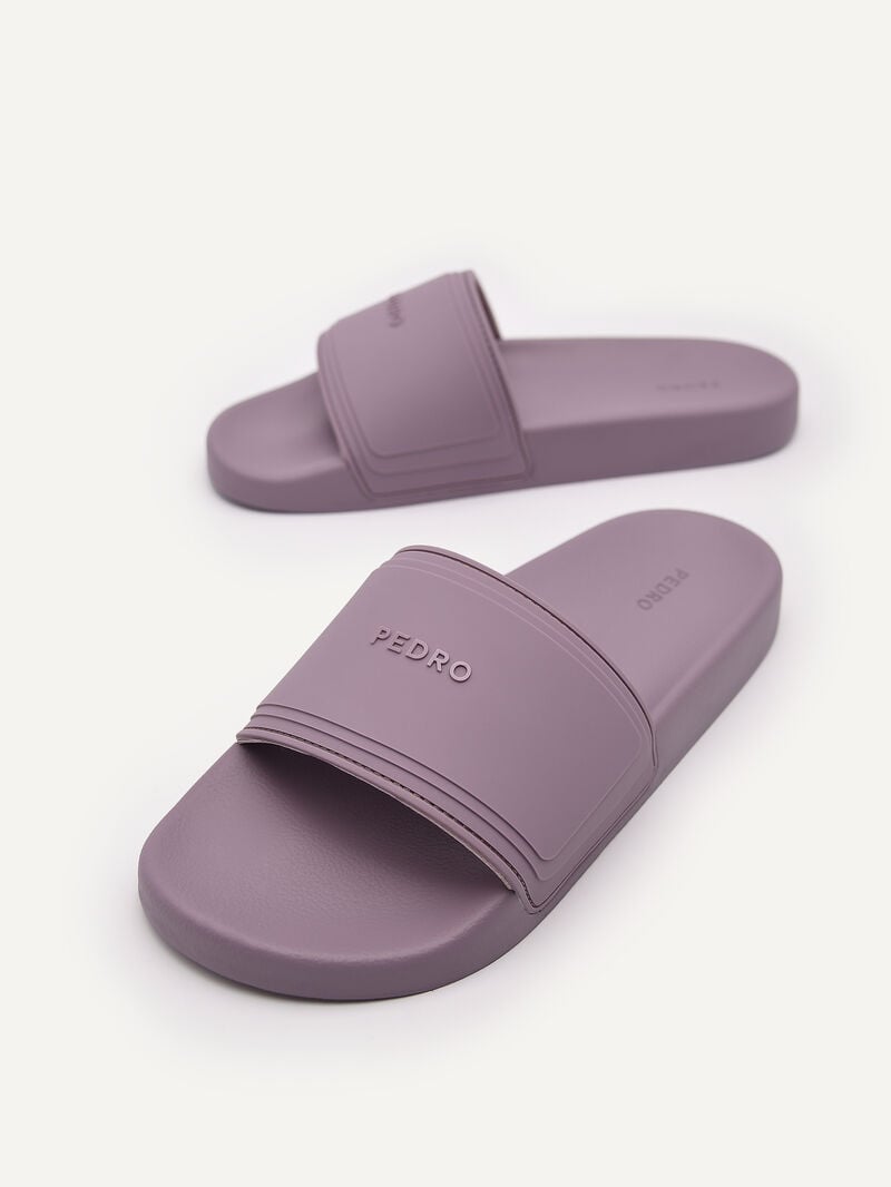 Pedro Rubber Slides Women Flats Lilac | Q9Q-1571