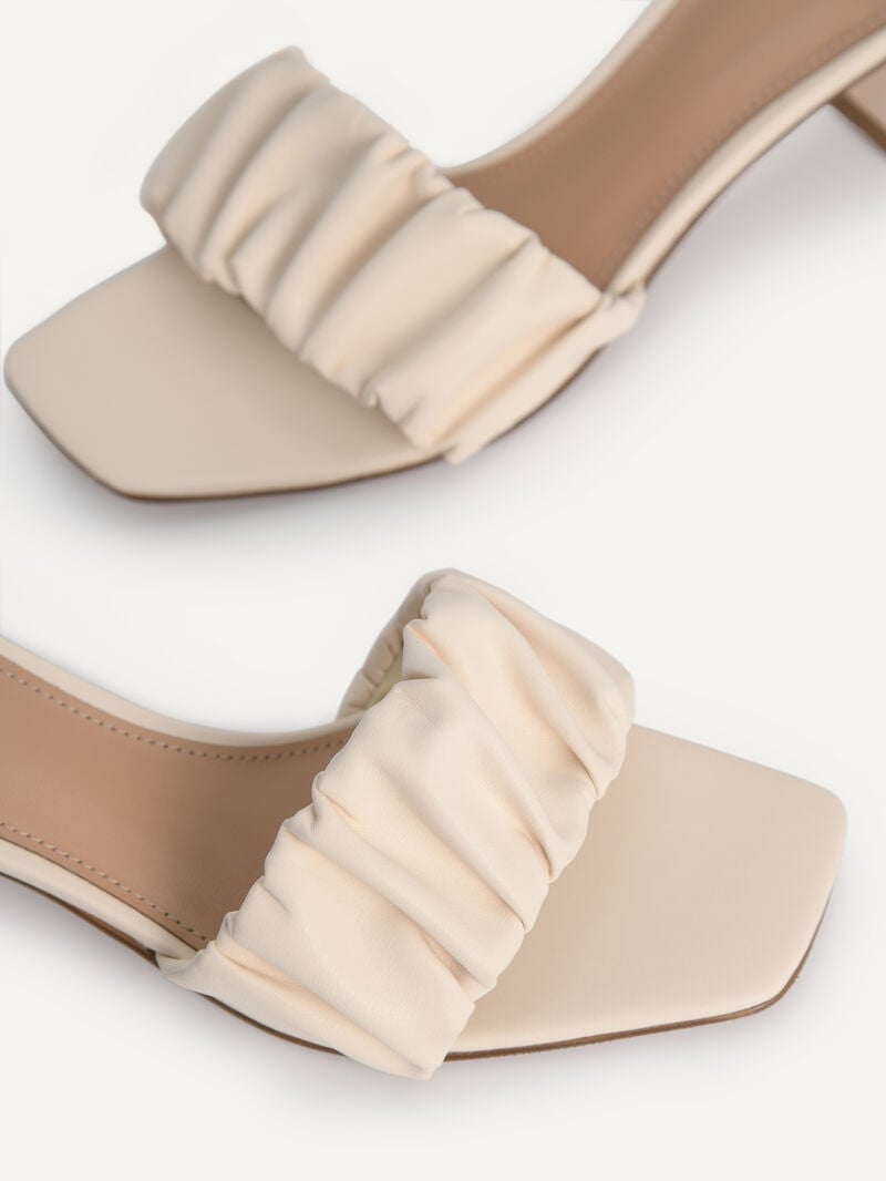 Pedro Ruched Women Mules Beige | Q9Q-1409
