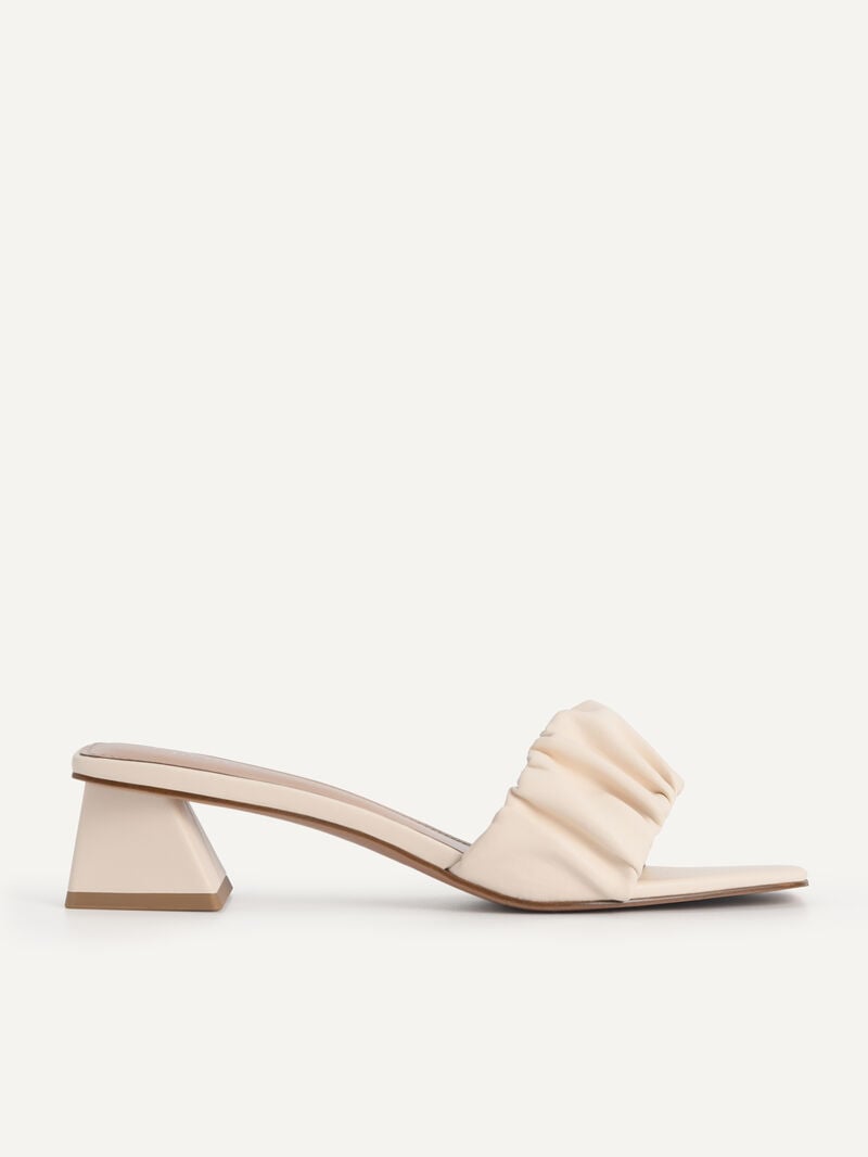 Pedro Ruched Women Mules Beige | Q9Q-1409