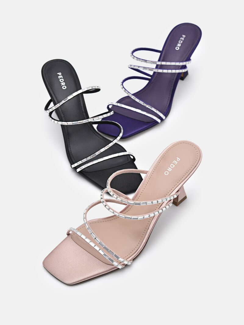 Pedro Savannah Women Heel Sandals Dark Purple | Q9Q-1407