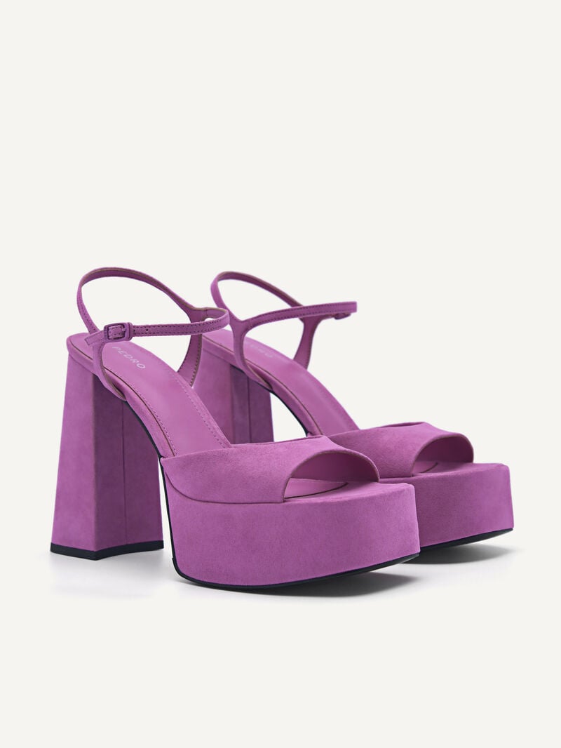 Pedro Selma Platform Women Heel Sandals Berry | Q9Q-1403