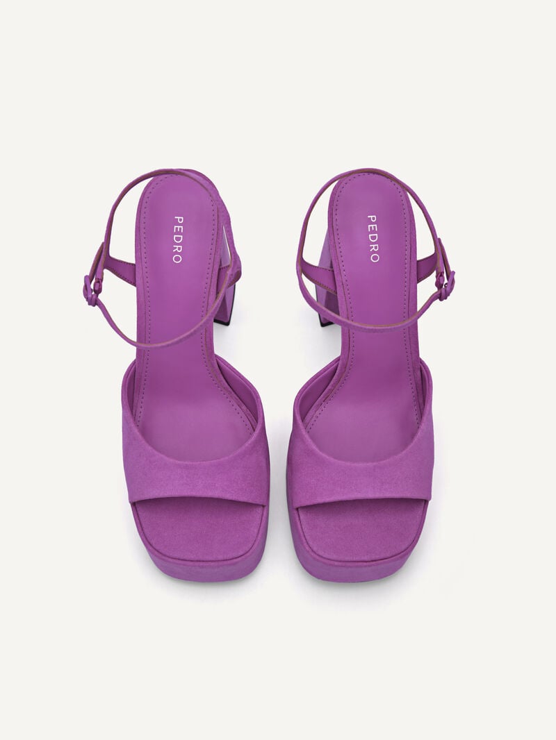 Pedro Selma Platform Women Heel Sandals Berry | Q9Q-1403