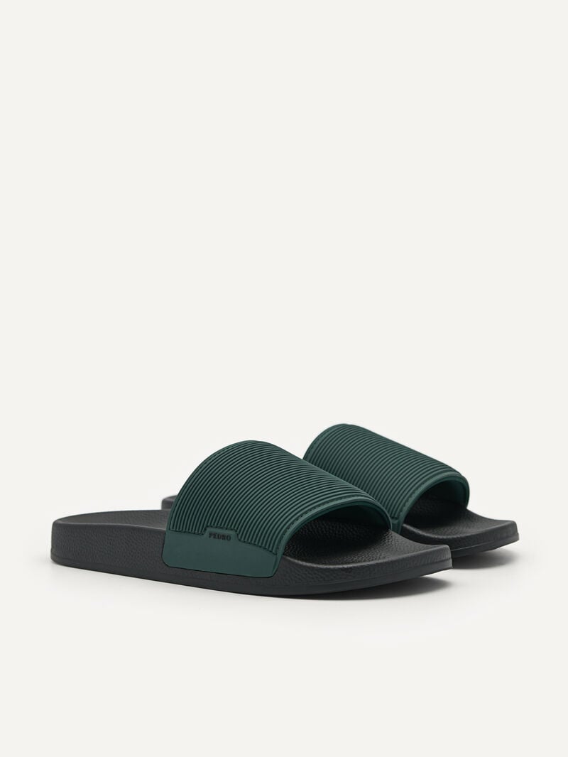 Pedro Slide Men Sandals Dark Green | Q9Q-1564