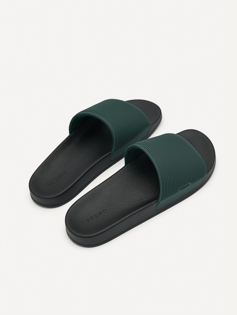 Pedro Slide Men Sandals Dark Green | Q9Q-1564