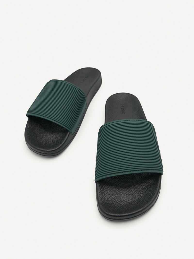 Pedro Slide Men Sandals Dark Green | Q9Q-1564