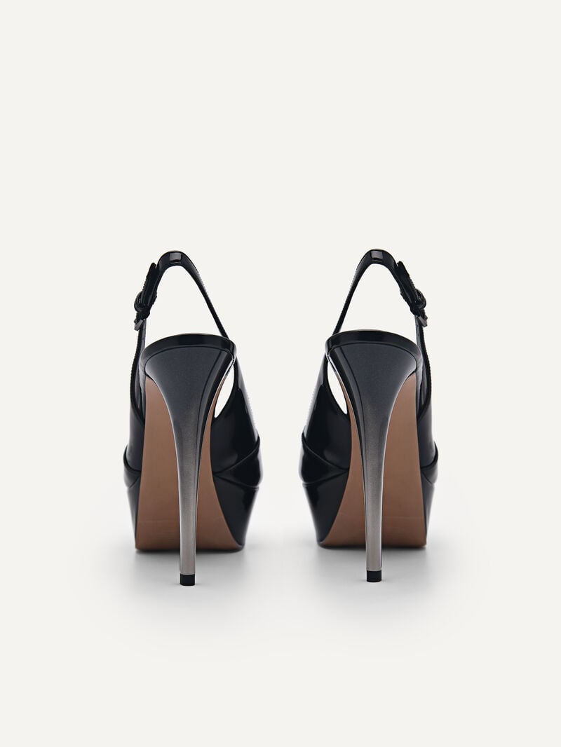 Pedro Slingback Women Heel Sandals Black | Q9Q-1396