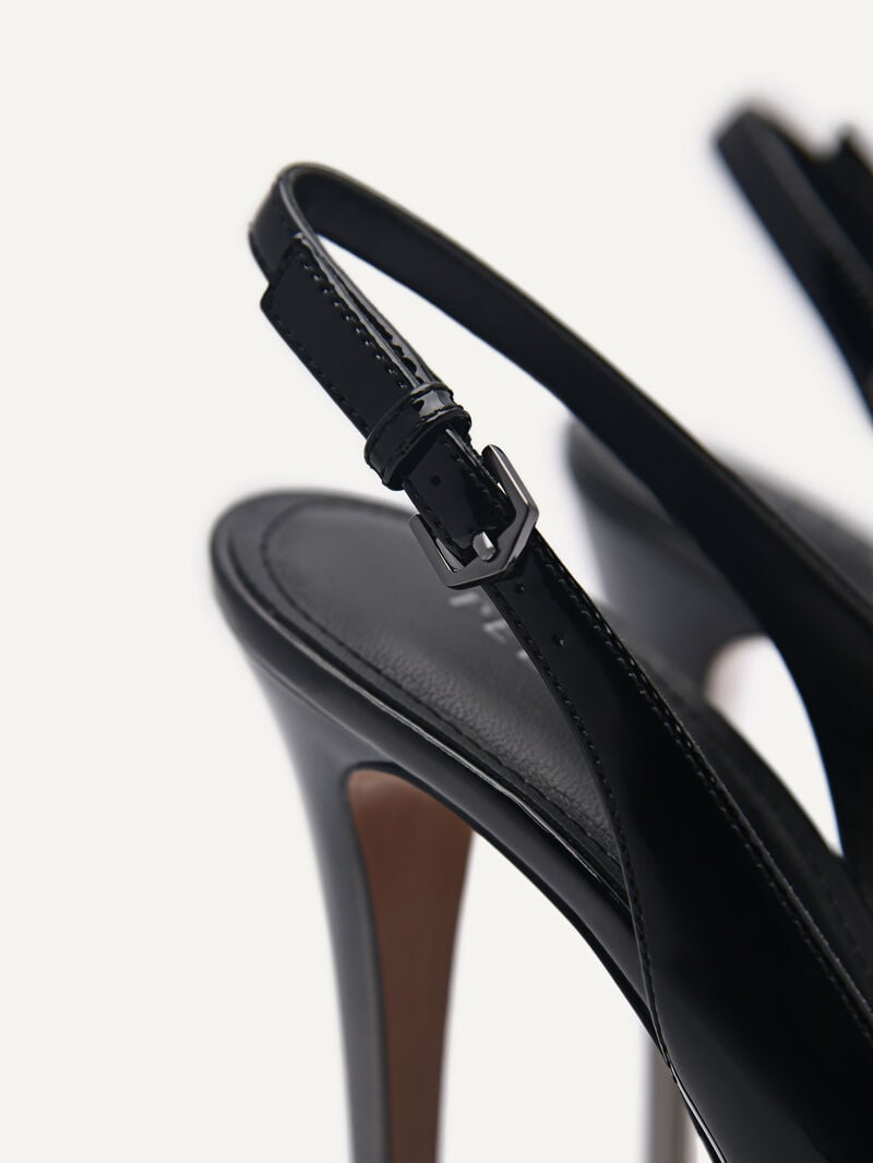 Pedro Slingback Women Heel Sandals Black | Q9Q-1396