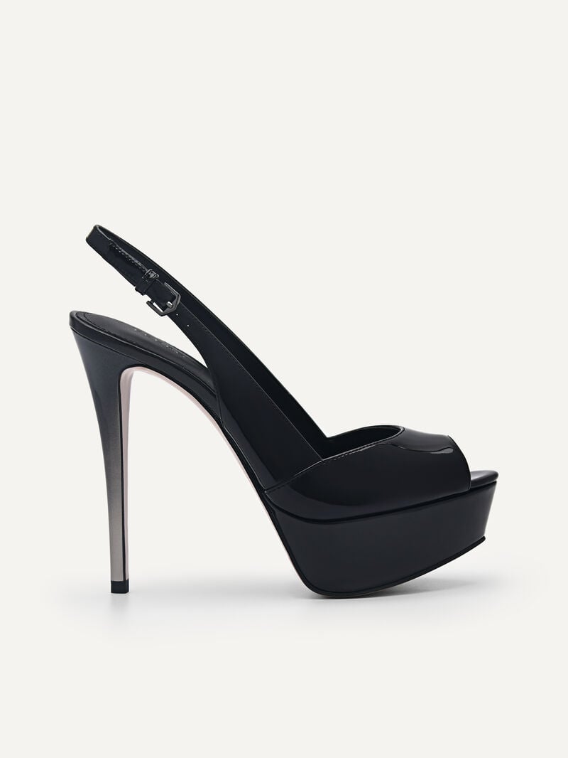 Pedro Slingback Women Heel Sandals Black | Q9Q-1396