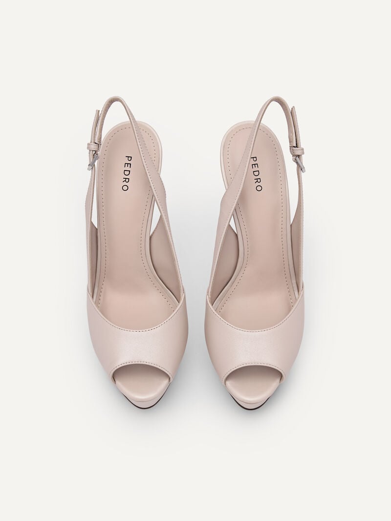 Pedro Slingback Women Heel Sandals Nude | Q9Q-1397