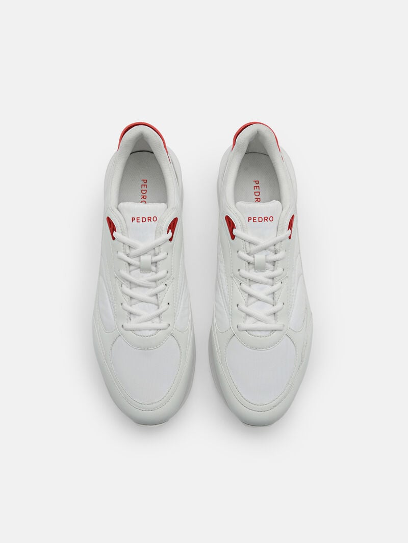 Pedro Stadium Nylon Sneakers Men Low Top Sneakers White | Q9Q-1562