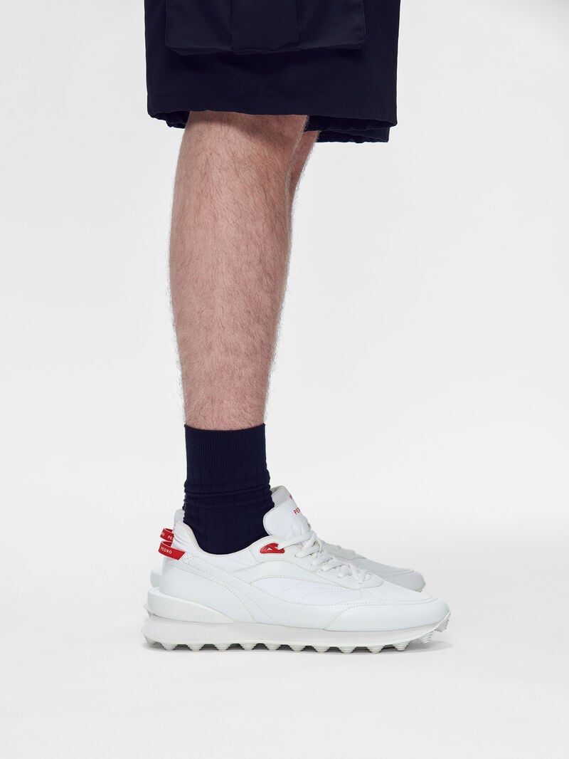 Pedro Stadium Nylon Sneakers Men Low Top Sneakers White | Q9Q-1562