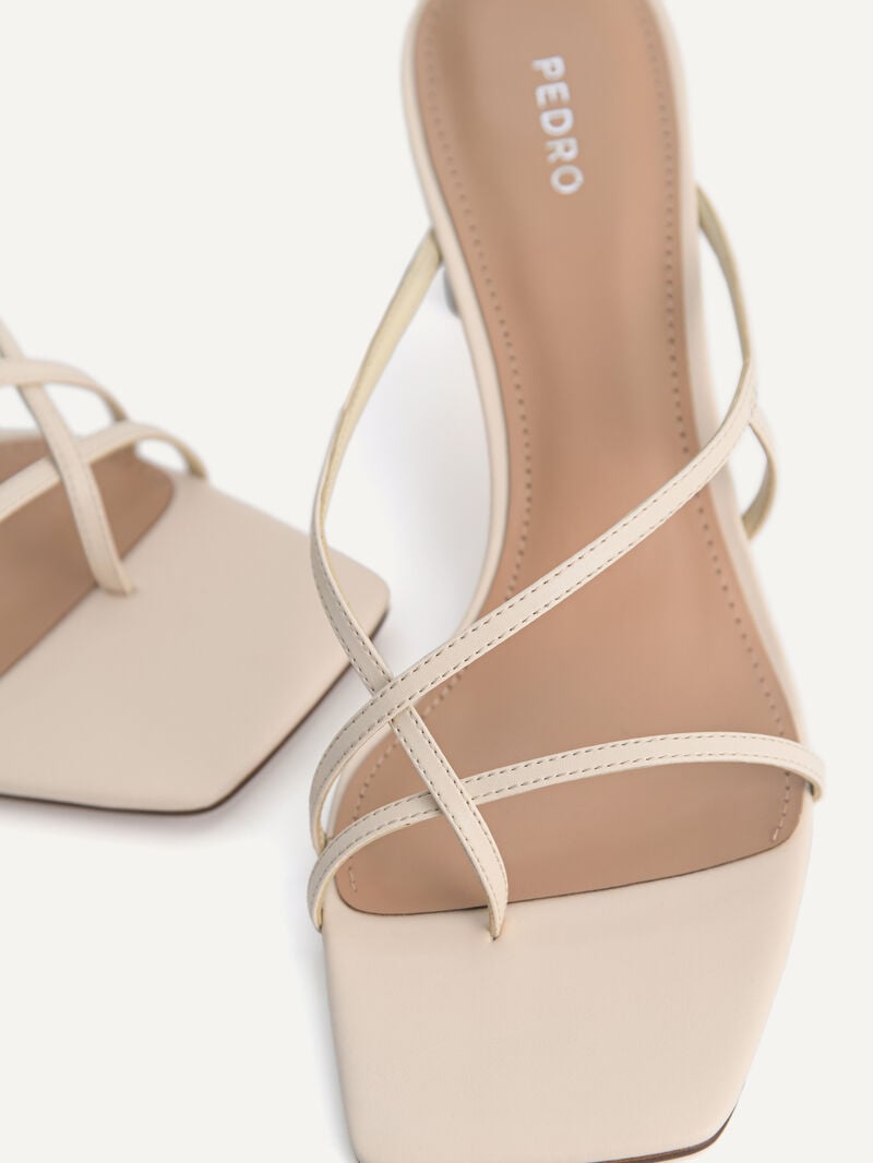 Pedro Strappy Toe Loop Women Heel Sandals Beige | Q9Q-1382