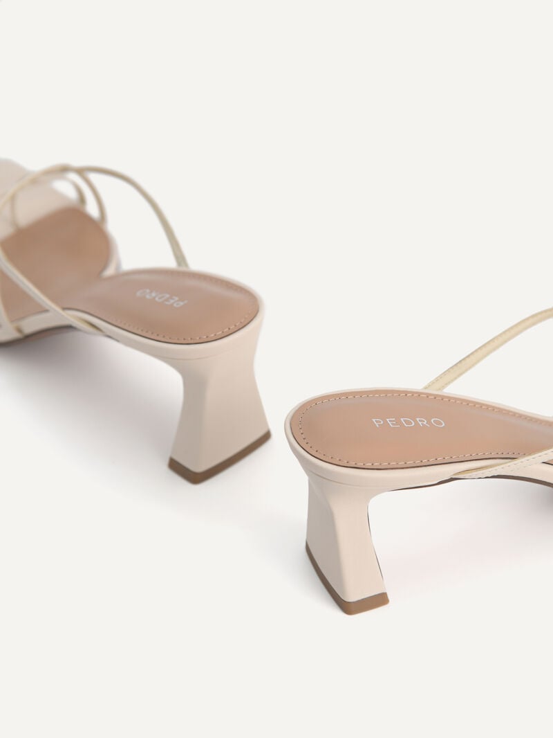 Pedro Strappy Toe Loop Women Heel Sandals Beige | Q9Q-1382