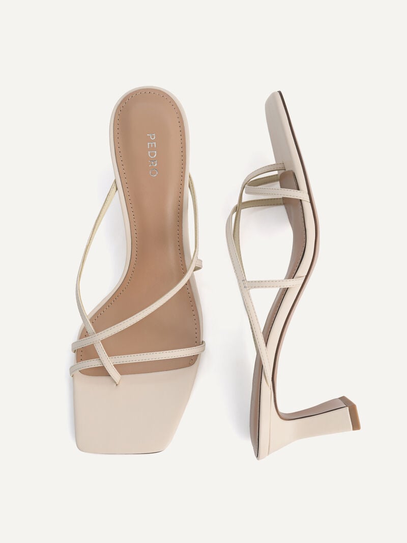 Pedro Strappy Toe Loop Women Heel Sandals Beige | Q9Q-1382
