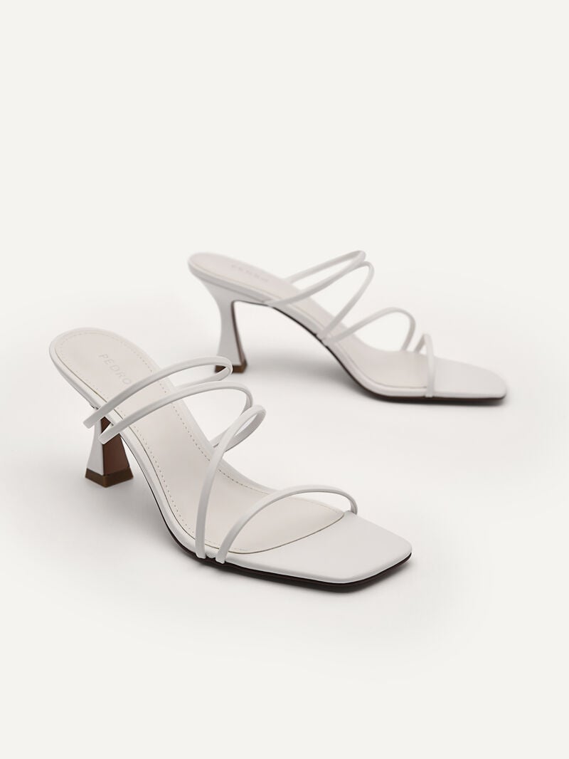 Pedro Strappy Women Heel Sandals White | Q9Q-1387
