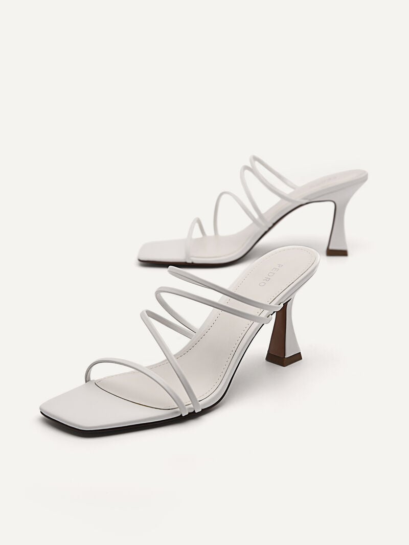 Pedro Strappy Women Heel Sandals White | Q9Q-1387