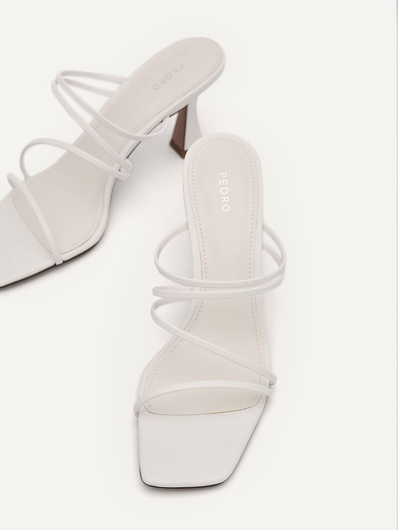 Pedro Strappy Women Heel Sandals White | Q9Q-1387