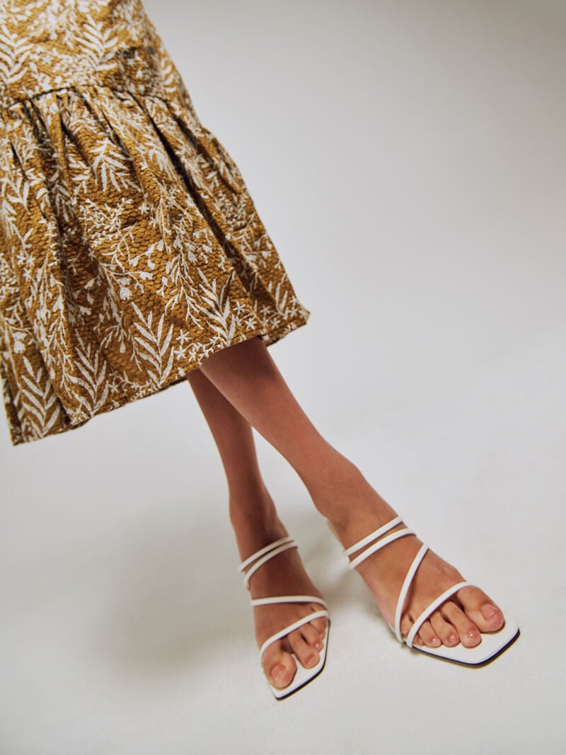 Pedro Strappy Women Heel Sandals White | Q9Q-1387
