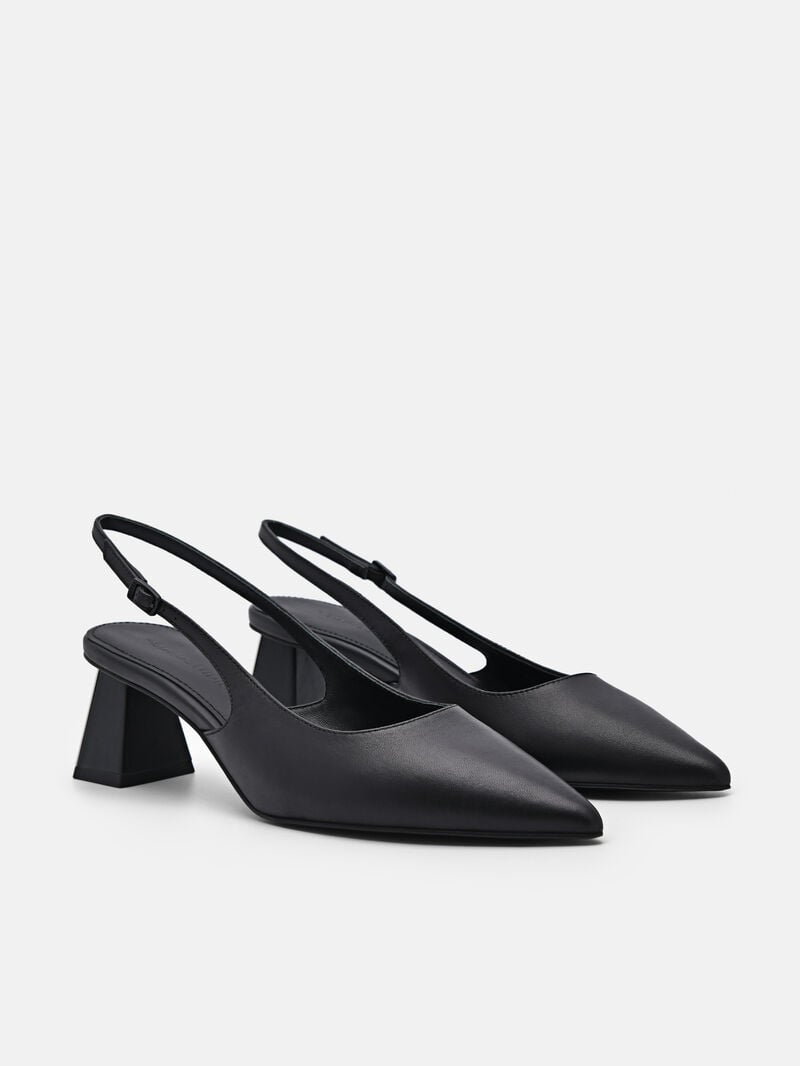 Pedro Studio Aly Leather Women Pumps Black | Q9Q-2082