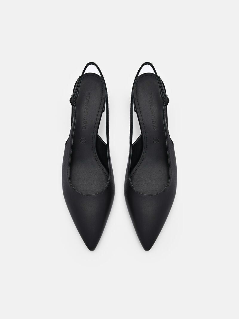 Pedro Studio Aly Leather Women Pumps Black | Q9Q-2082