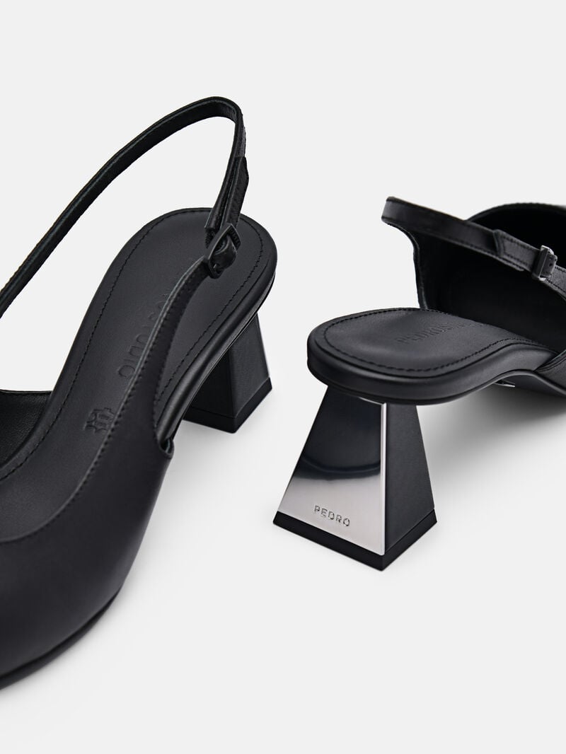 Pedro Studio Aly Leather Women Pumps Black | Q9Q-2082