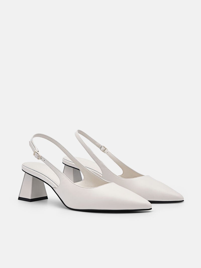 Pedro Studio Aly Leather Women Pumps White | Q9Q-2084