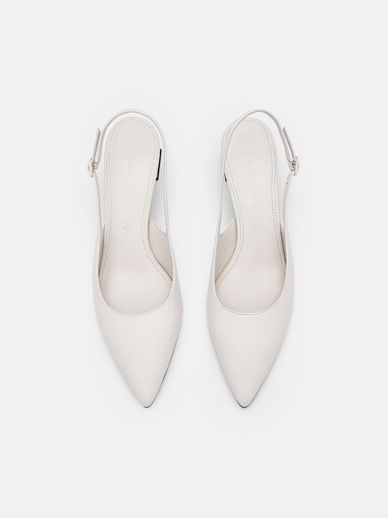 Pedro Studio Aly Leather Women Pumps White | Q9Q-2084