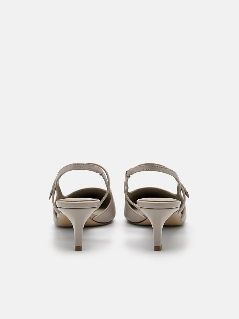 Pedro Studio Amerie Leather Women Pumps Taupe | Q9Q-2081