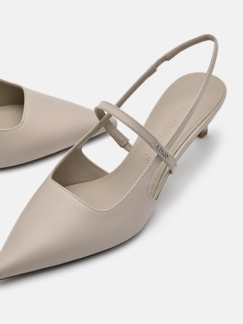 Pedro Studio Amerie Leather Women Pumps Taupe | Q9Q-2081