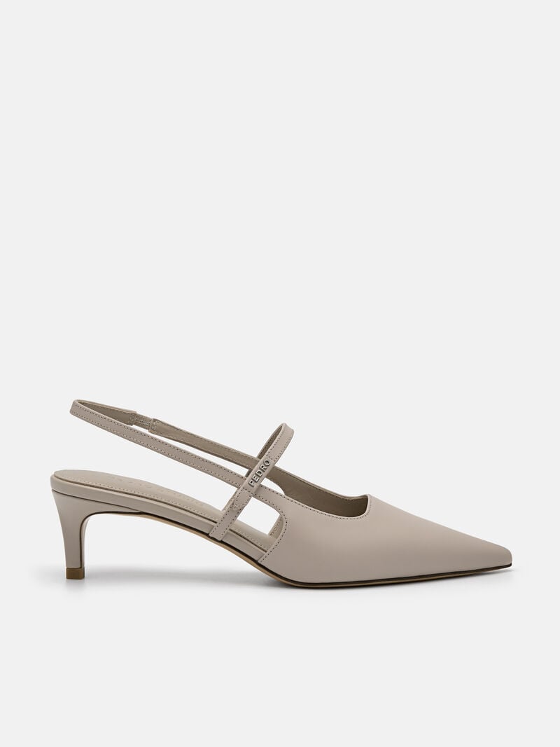 Pedro Studio Amerie Leather Women Pumps Taupe | Q9Q-2081