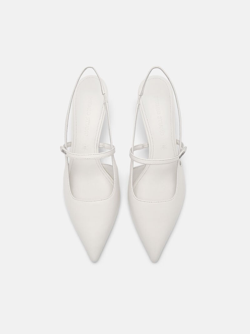 Pedro Studio Amerie Leather Women Pumps Chalk | Q9Q-2080