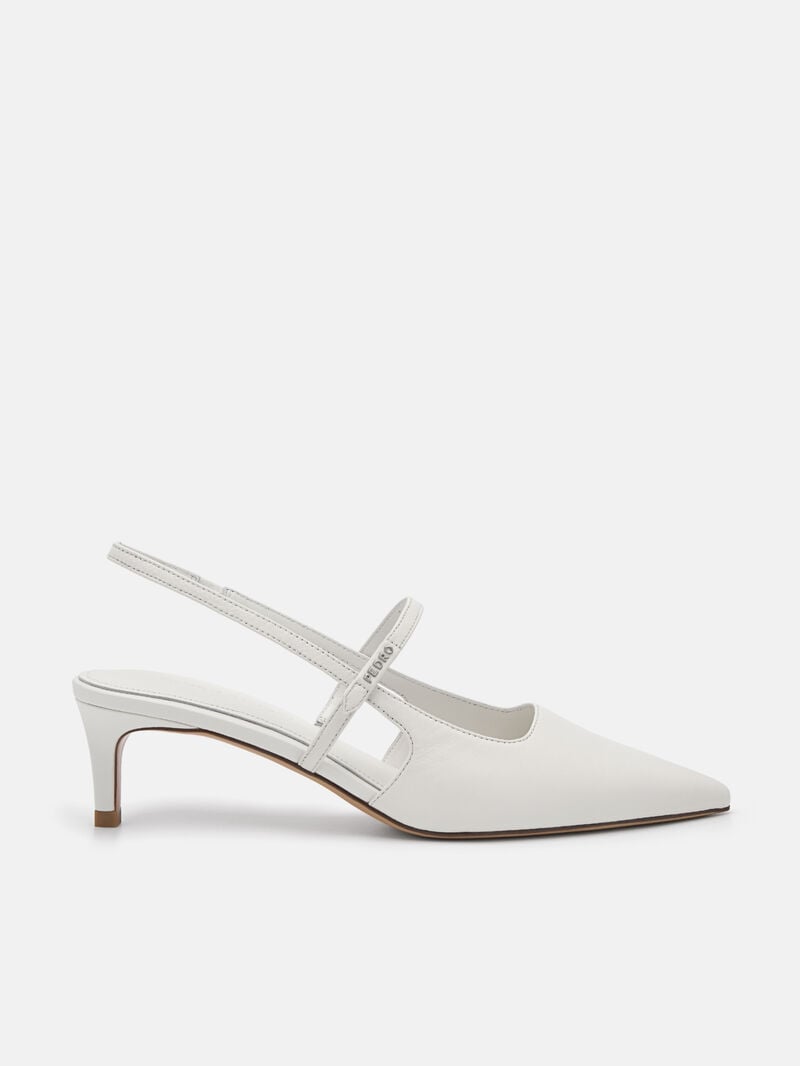 Pedro Studio Amerie Leather Women Pumps Chalk | Q9Q-2080