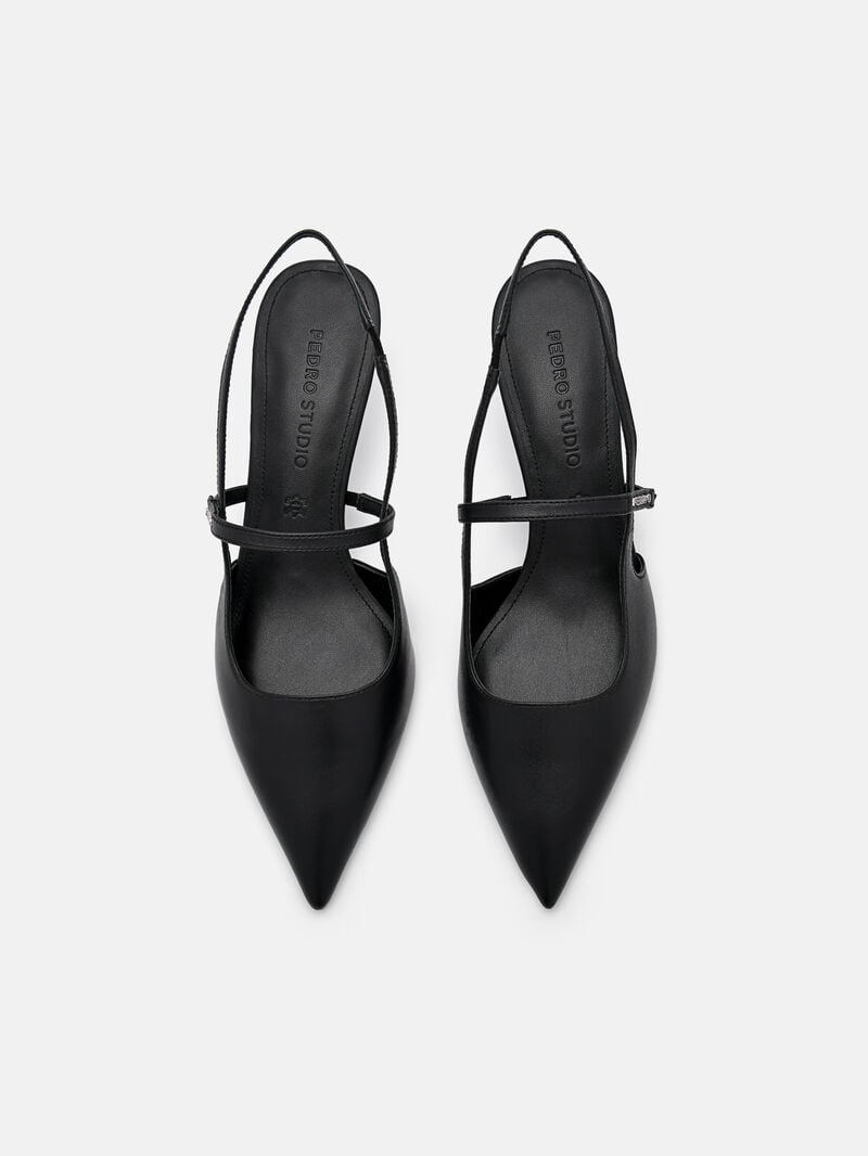 Pedro Studio Amerie Leather Women Pumps Black | Q9Q-2079