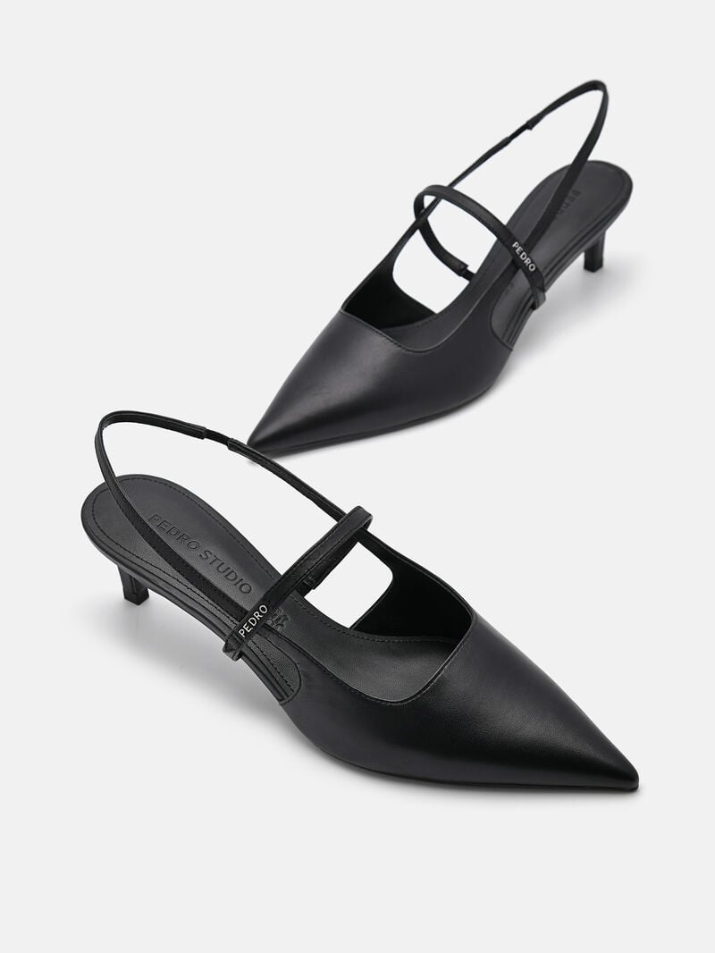 Pedro Studio Amerie Leather Women Pumps Black | Q9Q-2079