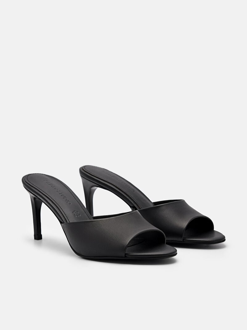 Pedro Studio Ashley Leather Women Heel Sandals Black | Q9Q-2076