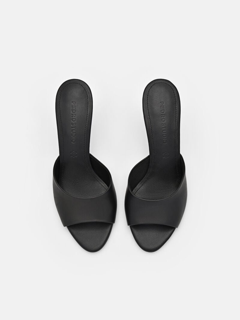Pedro Studio Ashley Leather Women Heel Sandals Black | Q9Q-2076