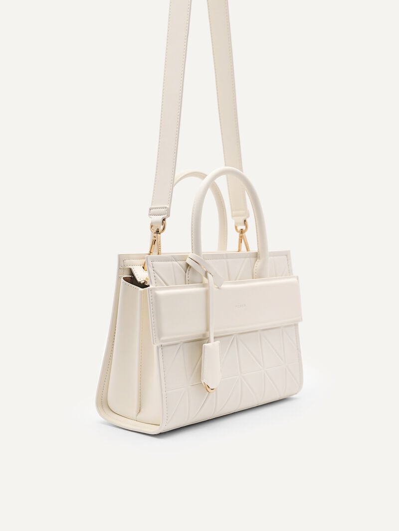 Pedro Studio Bella Leather Handbag in Pixel Bags Women Top Handle Bags Chalk | Q9Q-2050