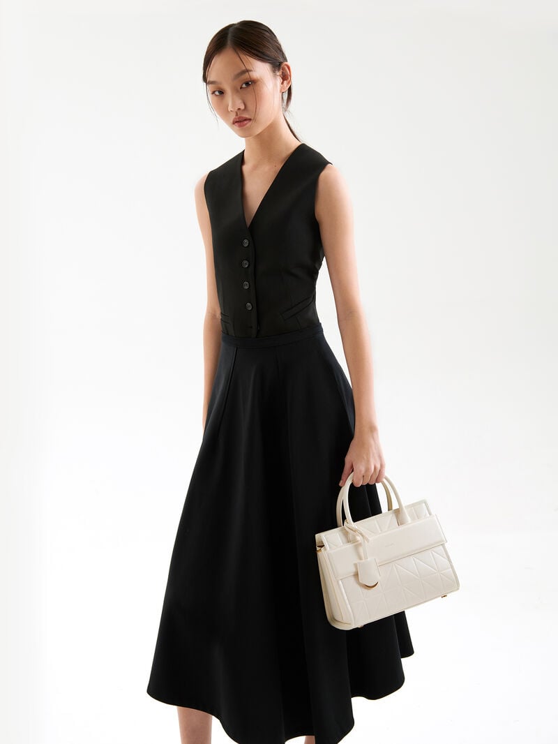 Pedro Studio Bella Leather Handbag in Pixel Bags Women Top Handle Bags Chalk | Q9Q-2050