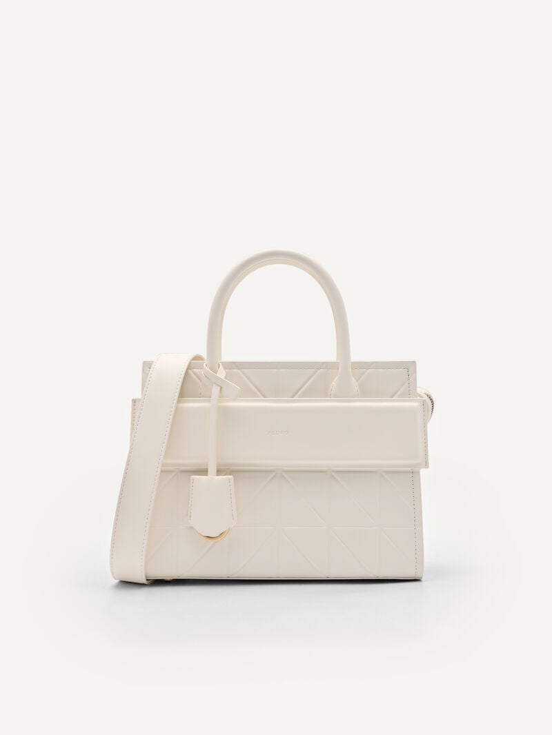 Pedro Studio Bella Leather Handbag in Pixel Bags Women Top Handle Bags Chalk | Q9Q-2050