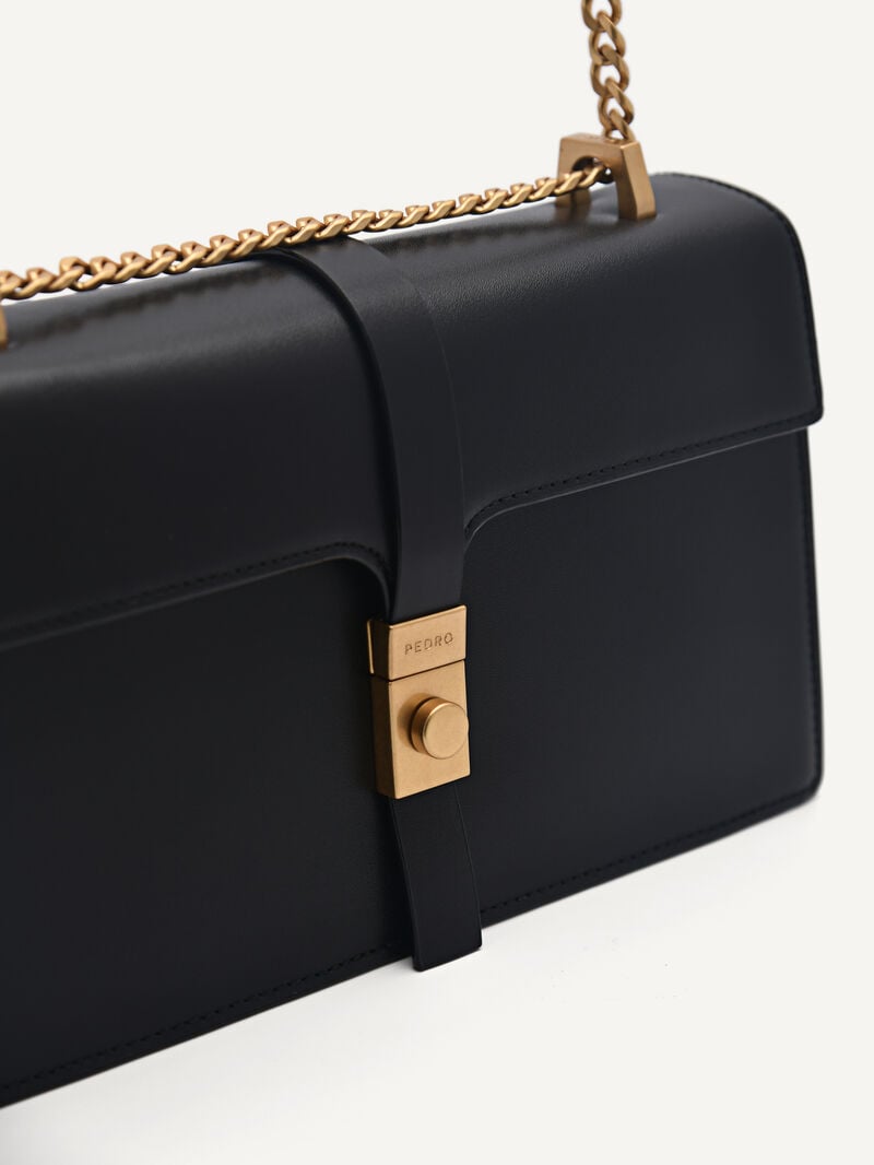 Pedro Studio Farida Leather Bags Women Shoulder Bags Black | Q9Q-2047