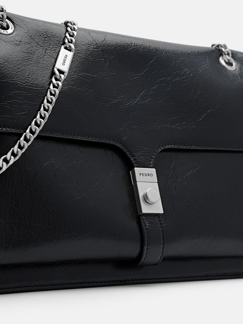 Pedro Studio Farida Leather Bags Women Shoulder Bags Black | Q9Q-2044