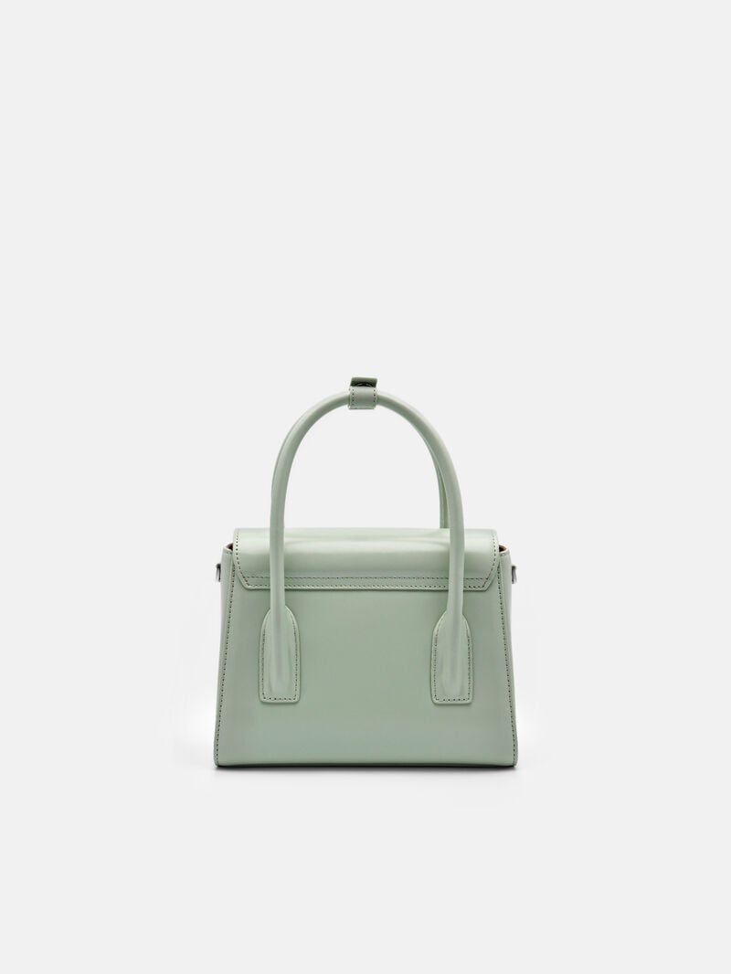 Pedro Studio Farida Leather Compact Handbag Women Top Handle Bags Light Green | Q9Q-2043