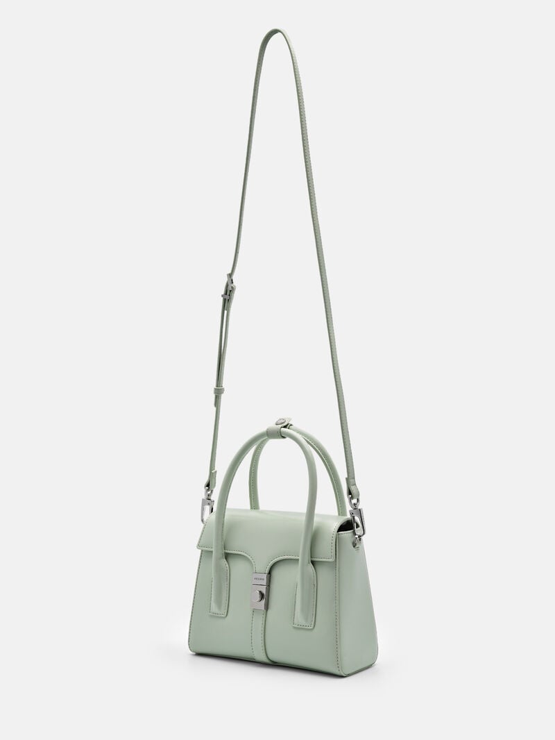 Pedro Studio Farida Leather Compact Handbag Women Top Handle Bags Light Green | Q9Q-2043